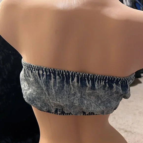 Denim bralette. Worn once. Small - Picture 2 of 2
